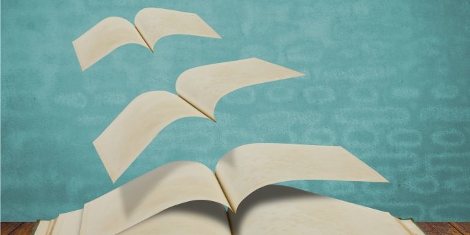 Pages flying out of book